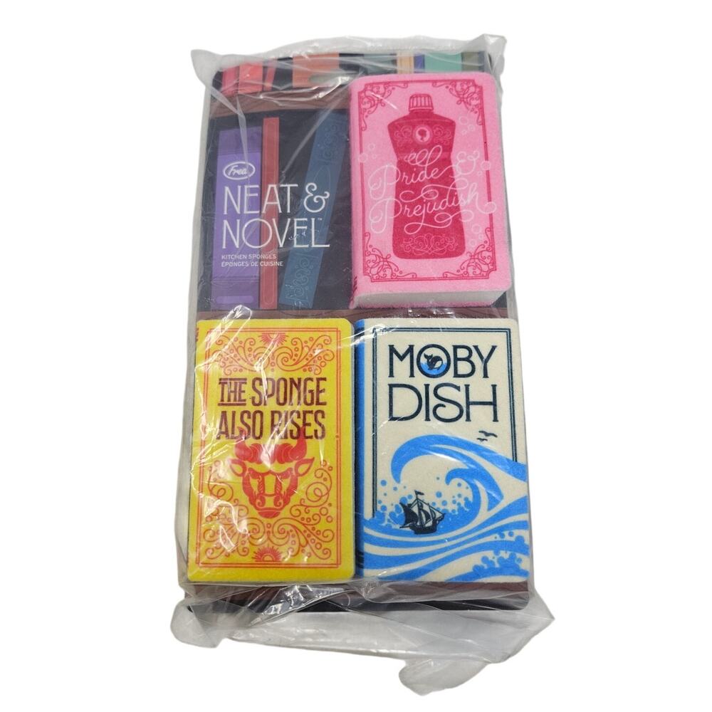 NEW Fred Neat & Novel Dish Sponges Moby Dick Books Kitsch Pride Prejudice